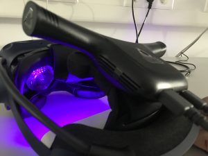 Equipo de Realidad Virtual desinfectado Luz UV.
