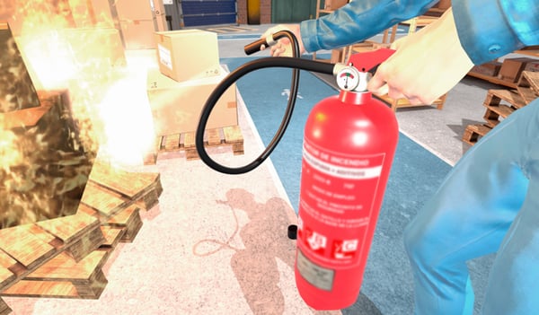 Types of fire: fire extinguishing simulation with VR