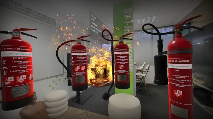 ¡Extintores en Realidad Mixta! Entrena con incendios virtuales en cualquier lugar de trabajo real