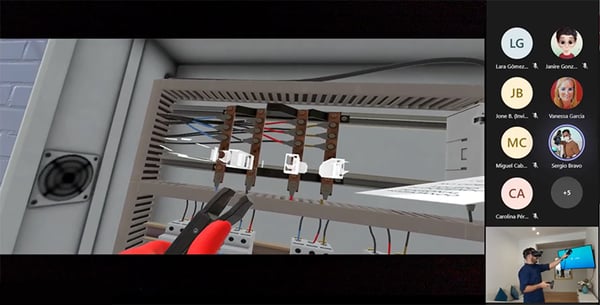 formación remota con realidad virtual