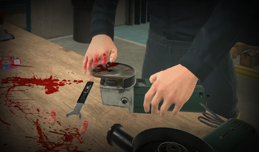 Virtual finger amputations in 50% of Hand Injury Prevention courses with VR